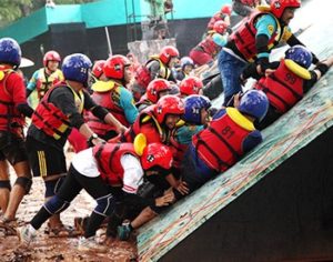 Puluhan Jurnalis Menjadi Peserta Takeshi's Castle Indonesia. Dok.MNCTV