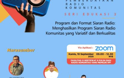Program Siaran Radio Komunitas Harus Variatif & Berkualitas