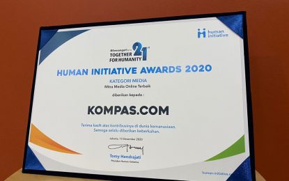 Kompas.com Raih Penghargaan Mitra Media Online Terbaik 2020