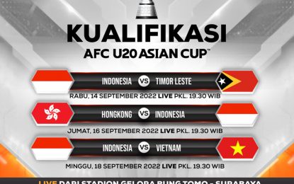 Indonesia Menjadi Tuan Rumah Grup F Kualifikasi AFC U-20 Asian Cup 2023