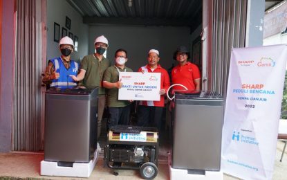 Sharp Indonesia Bangun Fasilitas Sanitasi Bagi Pengungsi Gempa Cianjur