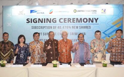 Anak Usaha United Tractors Tandatangani Perjanjian Pengambilan Bagian pada Supreme Energy Sriwijaya