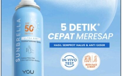 Y.O.U Luncurkan Sunbrella Ultra Airy Outdoor Sunscreen Spray SPF 50+ PA++++, Solusi Praktis Untuk Perlindungan Maksimal