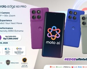 Motorola edge 60 pro Hadir di Indonesia, dengan Layar quad-curved Paling Imersif di Dunia, Sistem quad-camera kelas pro, dan Fitur moto ai yang mumpuni